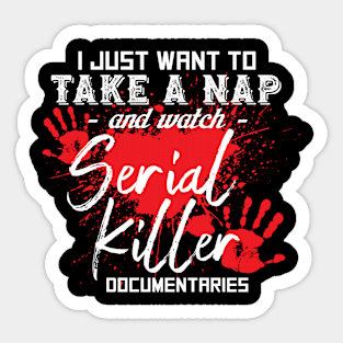 Handprints Funny Bloody Serial Killers Docs Sticker
